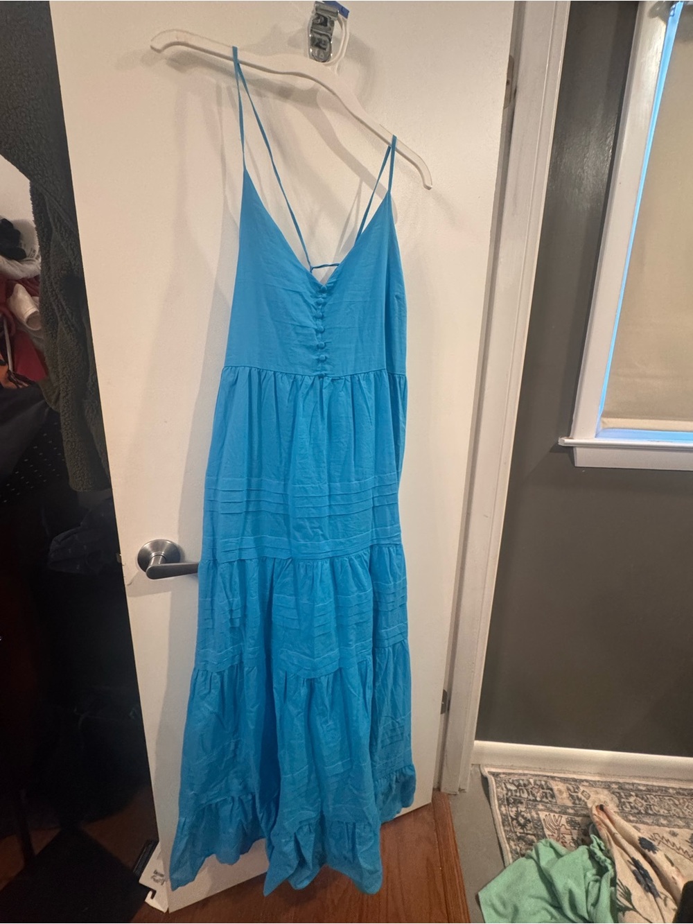 Buddy Love Sky Blue Spaghetti-Strap Tiered Maxi Dress
